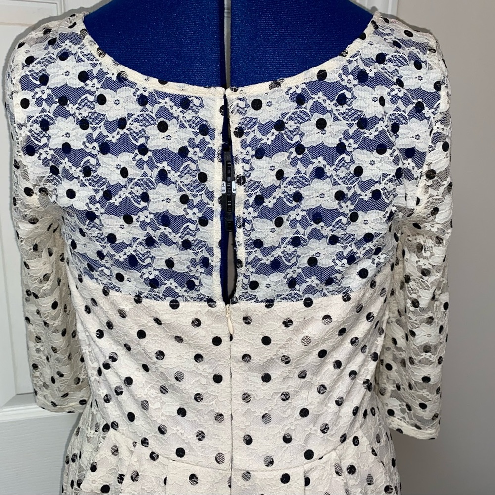 Betsy Johnson Lace Polka Dot Sweetheart Dress size 10 - Picture 3 of 5